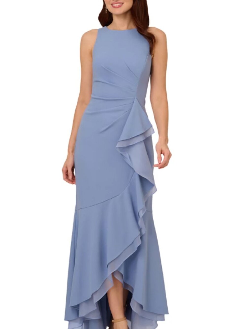 Adrianna Papell Women's Organza Crepe High-Low Gown